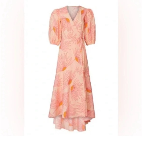 Kate Spade-Falling Flowers 100% cotton midi wrap dress.Foral print.Size 16 - Picture 6 of 12